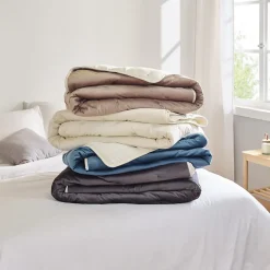Toison d'Or Jeté de lit réversible en velours et microfibre (150x200 cm - Argent) New