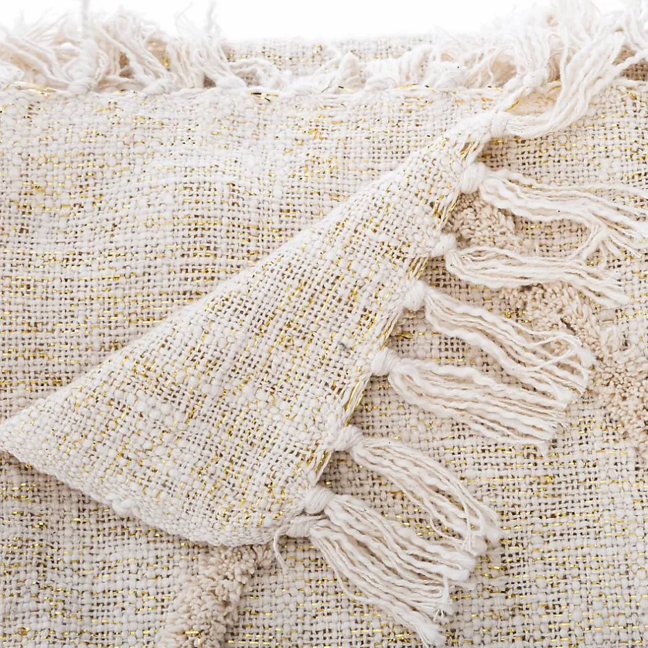 Atmosphera Créateur D'Intérieur Jeté de lit Shine en coton & lurex - ivoire 130x180 cm - Atmosphera