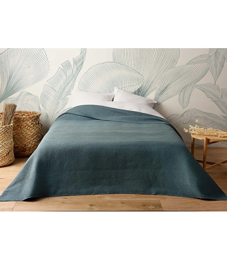 Linder Jeté de lit uni 100% polyester "Hawai" - 180x240cm - Bleu marine Online