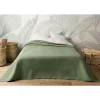 Linder Jeté de lit uni 100% polyester "Hawai" - 230x250cm - Vert kaki