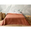 Linder Jeté de lit uni 100% polyester "Hawai" - 230x250cm - Terre cuite Online