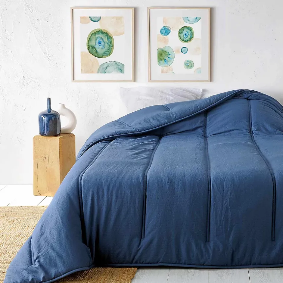 Linder Jeté de lit uni (230x250 cm - Bleu) Best