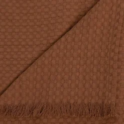 Atmosphera Créateur D'Intérieur Jeté de lit Widdy coton 130x180cm rose terracotta - Atmosphera