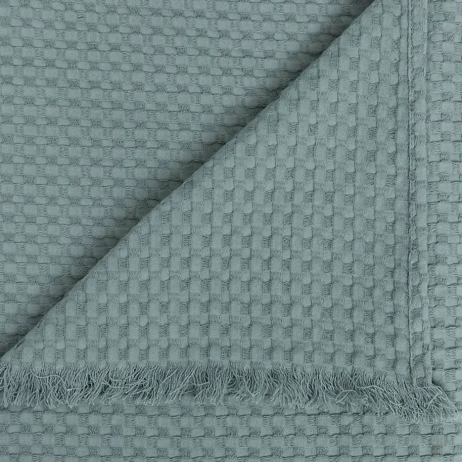 Atmosphera Créateur D'Intérieur Jeté de lit Widdy coton 130x180cm vert céladon - Atmosphera Sale