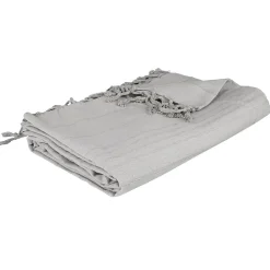 Atmosphera Créateur D'Intérieur Jeté de lit 160x220 gris clair coton