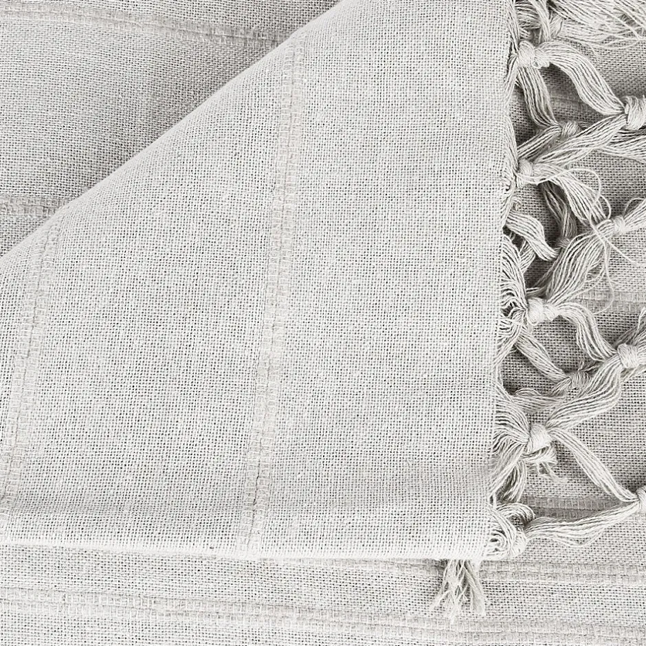 Atmosphera Créateur D'Intérieur Jeté de lit 160x220 gris clair coton