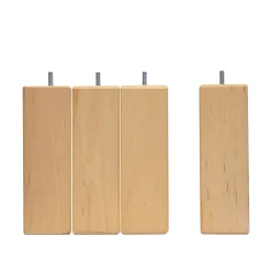 Bellecour Jeu de 4 pieds de lit carrés en bois Hauteur 10 cm Sale