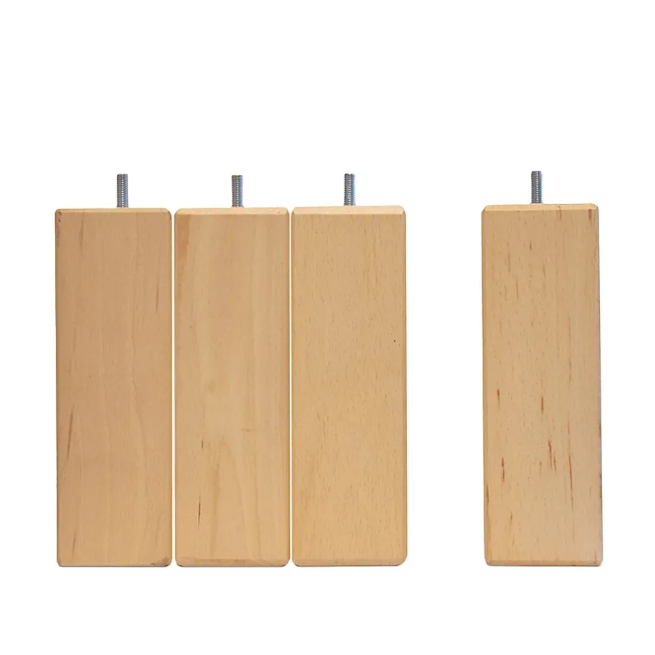 Bellecour Jeu de 4 pieds de lit carrés en bois Hauteur 10 cm Sale