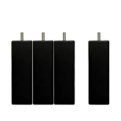 Bellecour Jeu de 4 pieds de lit carrés en bois Noirs Hauteur 10 cm Online