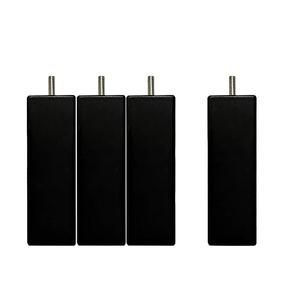 Bellecour Jeu de 4 pieds de lit carrés en bois Noirs Hauteur 10 cm Online