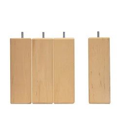 Bellecour Jeu de 4 pieds de lit carrés en bois Hauteur 15 cm