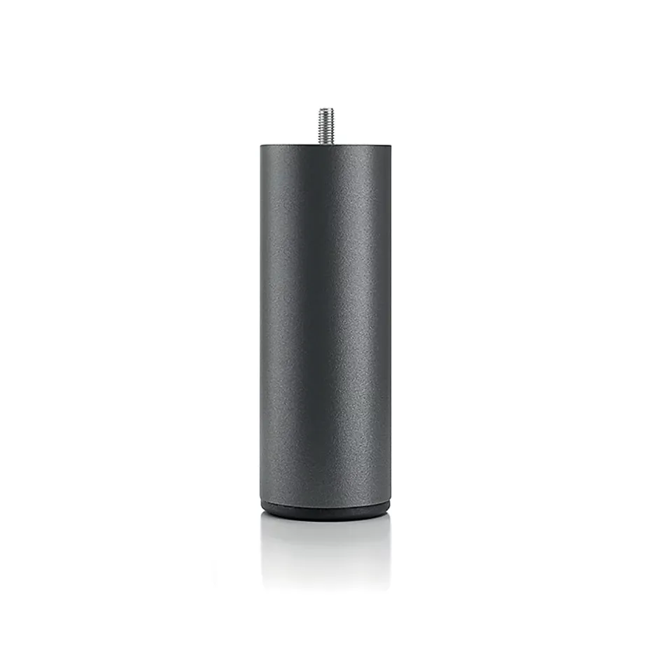 Bellecour Jeu de pieds de lit cylindriques en métal Noirs Hauteur 16 cm (lot de 4) Clearance