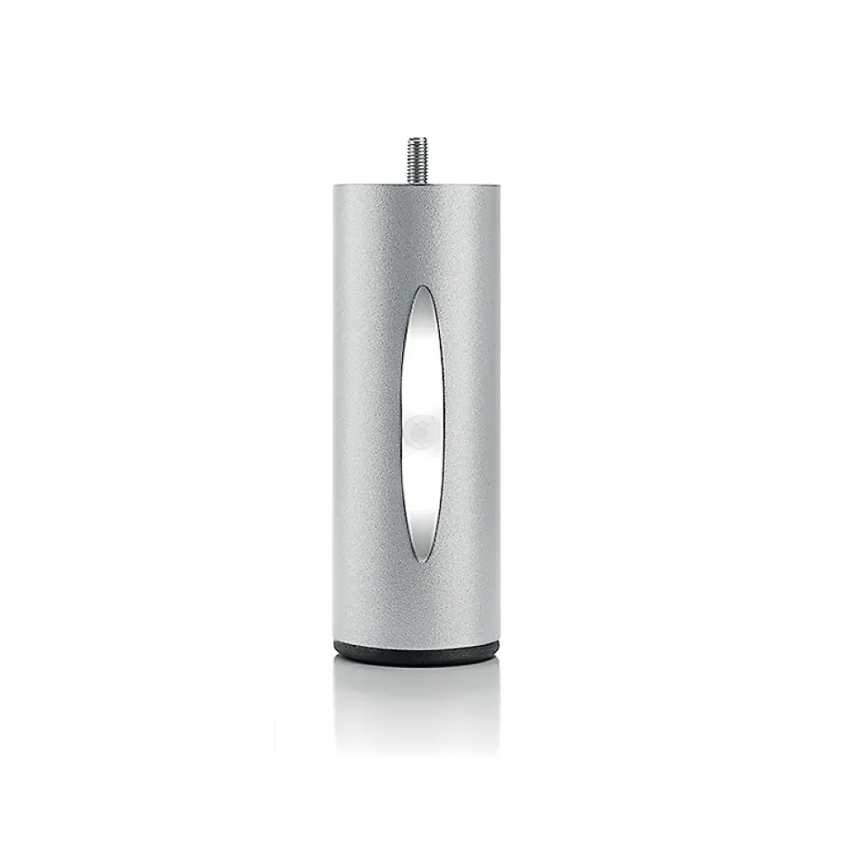 Bellecour Jeu de pieds de lit cylindriques Hauteur 16 cm (2 lumineux + 2 métal Gris)