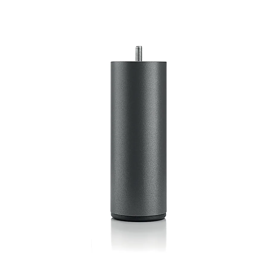 Bellecour Jeu de pieds de lit cylindriques Hauteur 16 cm (2 lumineux + 2 métal Noirs)