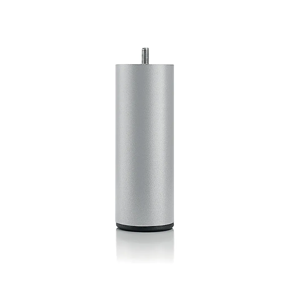 Bellecour Jeu de pieds de lit cylindriques en métal Gris Hauteur 16 cm (lot de 4)