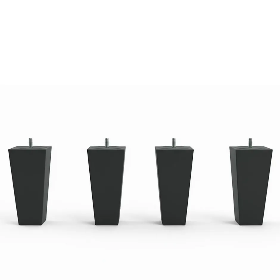 Bellecour Jeu de pieds de lit triangulaires Gris Hauteur 16 cm (lot de 4)