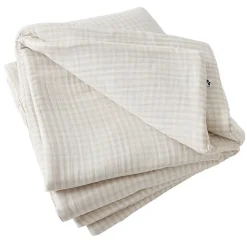 Altobuy JOEL - Chemin de Lit 90x200cm Gaze de Coton Vichy Coloris Pampa