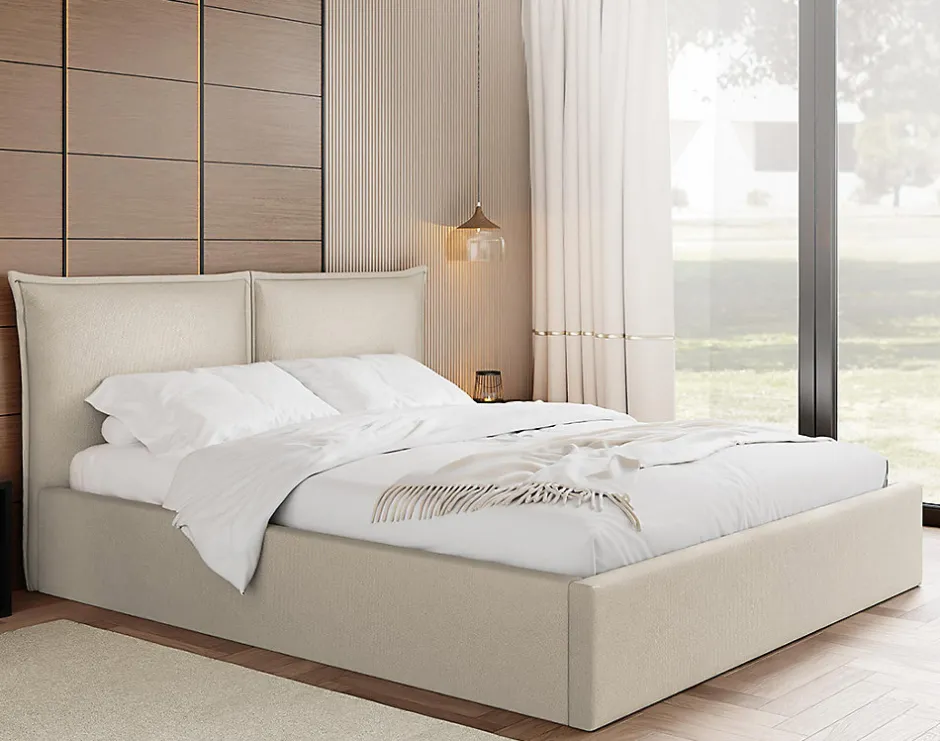 Best Mobilier John - lit coffre - 180x200 cm - en velours - sommier inclus -