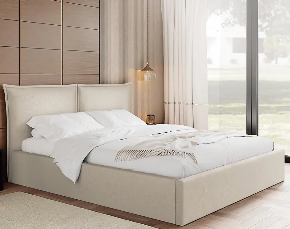 Best Mobilier John - lit coffre - 140x200 cm - en velours - sommier inclus - Hot