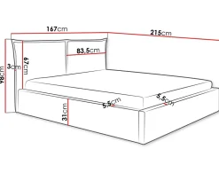 Best Mobilier John - lit coffre - 140x200 cm - en velours - sommier inclus - Hot