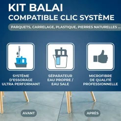 Starwax Kit balai mains sèches compatible clic système New