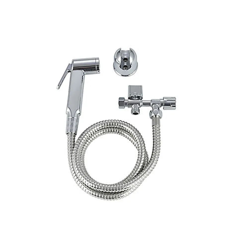 Rousseau Kit hygiène WC chromé pour réservoir WC apparent