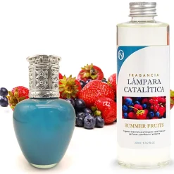 Mamamanuela Lampe catalytique Aqua Marina + Parfum Summer Fruits 500 ml - Élimine mauvaises odeurs, parfume et améliore qualité de l'air