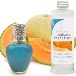 Mamamanuela Lampe catalytique Aqua Marina + Parfum Waikiki Melon 500 ml - Élimine mauvaises odeurs, parfume et améliore qualité de l'air