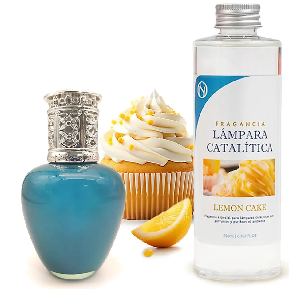 Mamamanuela Lampe catalytique Aqua Marina + Parfum Lemon Cake 200 ml - Élimine les mauvaises odeurs, parfume et améliore la qualité de l'air