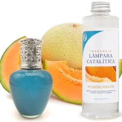 Mamamanuela Lampe catalytique Aqua Marina + Parfum Waikiki Melon 200 ml - Élimine mauvaises odeurs, parfume et améliore la qualité de l'air New