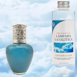 Mamamanuela Lampe catalytique Aqua Marina + Parfum Cotton Clean 500 ml - Élimine les mauvaises odeurs, parfume et améliore la qualité de l'air Online