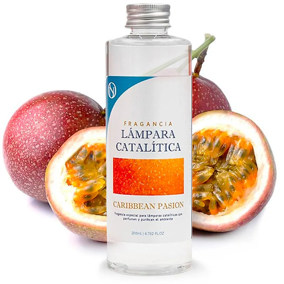 Mamamanuela Lampe catalytique Aqua Marina + Parfum Caribbean Passion 500 ml - Élimine mauvaises odeurs, parfume et améliore qualité de l'air