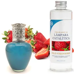 Mamamanuela Lampe catalytique Aqua Marina + Parfum Wild Strawberry 500 ml - Élimine mauvaises odeurs, parfume et améliore la qualité de l'air