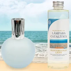 Mamamanuela Lampe catalytique Bleu Gris Mat + Parfum Mediterranean Light 200ml. Élimine mauvaises odeurs, parfume et améliore qualité de air Hot