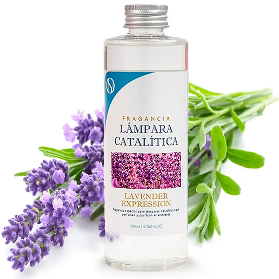 Mamamanuela Lampe catalytique Bleu Gris Mat + Parfum Lavender Expression 200ml. Élimine mauvaises odeurs, parfume et améliore qualité de air