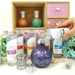 Mamamanuela Lampe catalytique Bleu Gris Mat + Parfum Citronnelle 200 ml - Élimine mauvaises odeurs, parfume et améliore la qualité de l'air