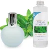 Mamamanuela Lampe catalytique Bleu-Gris Mat + Arôme Mountain Mint 500 ml - Élimine mauvaises odeurs, parfume et améliore la qualité de l'air