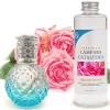 Mamamanuela Lampe catalytique Blue Diamonds + Parfum Bed of Roses 500 ml - Élimine mauvaises odeurs, parfume et améliore qualité de l'air