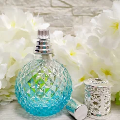 Mamamanuela Lampe catalytique Blue Diamonds + Parfum Bed of Roses 500 ml - Élimine mauvaises odeurs, parfume et améliore qualité de l'air