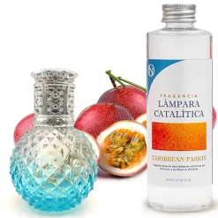 Mamamanuela Lampe catalytique Blue Diamonds + Parfum Caribbean Passion 500 ml - Élimine mauvaises odeurs, parfume et améliore qualité de l'air Best