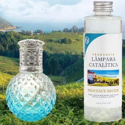 Mamamanuela Lampe catalytique Blue Diamonds + Parfum Provence Breeze 500 ml - Élimine mauvaises odeurs, parfume et améliore qualité de l'air