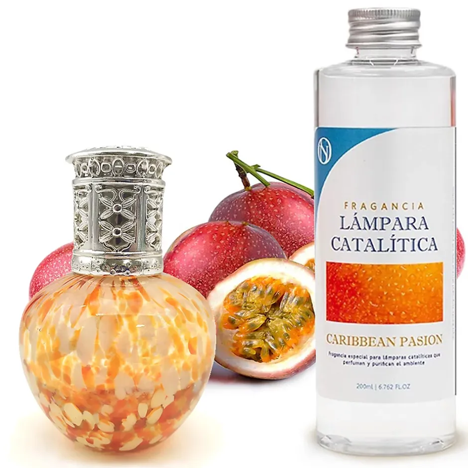 Mamamanuela Lampe catalytique Drops Orange + Parfum Caribbean Passion 500 ml - Élimine mauvaises odeurs, parfume et améliore qualité de l'air Best