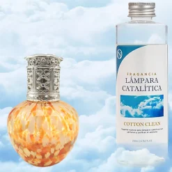 Mamamanuela Lampe catalytique Drops Orange + Parfum Cotton Clean 500 ml - Élimine mauvaises odeurs, parfume et améliore la qualité de l'air