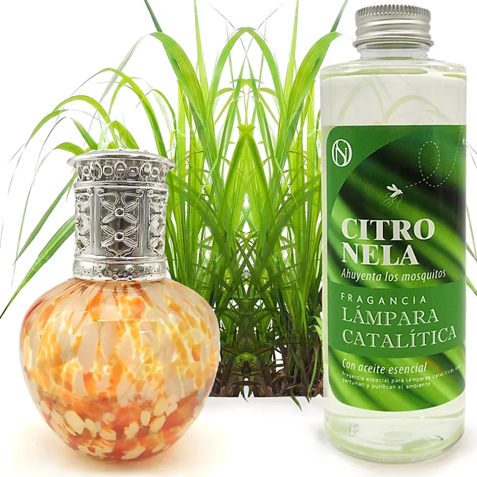 Mamamanuela Lampe catalytique Drops Orange + Parfum Citronnelle 500 ml - Élimine les mauvaises odeurs, parfume et améliore la qualité de l'air Best