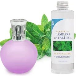 Mamamanuela Lampe catalytique Fuchsia Mat + Arôme Mountain Mint 500 ml - Élimine les mauvaises odeurs, parfume et améliore la qualité de l'air Best