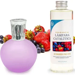 Mamamanuela Lampe catalytique Fuchsia Mat + Arôme Summer Fruits 200 ml - Élimine les mauvaises odeurs, parfume et améliore la qualité de l'air