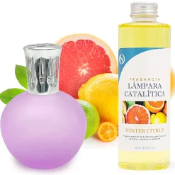 Mamamanuela Lampe catalytique Fuchsia Mat + Arôme Winter Citrus 500 ml - Élimine les mauvaises odeurs, parfume et améliore la qualité de l'air Sale