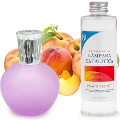 Mamamanuela Lampe catalytique Fuchsia Mat + Arôme Peach Velvet 500 ml - Élimine les mauvaises odeurs, parfume et améliore la qualité de l'air