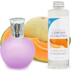 Mamamanuela Lampe catalytique Fuchsia Mat + Arôme Waikiki Melon 200 ml - Élimine les mauvaises odeurs, parfume et améliore la qualité de l'air