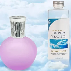 Mamamanuela Lampe catalytique Fuchsia Mat + Parfum Cotton Clean 200 ml - Élimine les mauvaises odeurs, parfume et améliore la qualité de l'air New